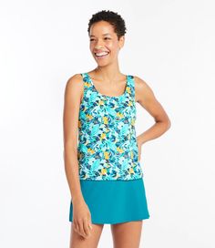 Looking for the best value under the sun? Our tankini swim top combines premium Italian fabric with plenty of coverage and quick-dry comfort. Slightly Fitted: Sits close to the body, without being restrictive. Our most comfortable swimwear, with the best stretch. Falls at hip. 80% nylon, 20% Lycra Xtra Life. Fully lined front: 95% polyester, 5% spandex. Xtra Life preserves fit and resists sun, chlorine and heat up to 10 times longer than other fibers. Handwash, line dry. Stretch fabric dries qui Casual Scoop Neck Swimwear For Spring, Casual Racerback Tankini For Beach Season, Casual Racerback Tankini For Pool, Spring Sleeveless Tankini With Upf 50+, Scoop Neck Stretch Swimwear For Spring, Sporty Sleeveless Tankini For Spring, Casual Blue Tank Top For Pool, Sporty Sleeveless Spring Tankini, Scoop Neck Tankini For Pool And Beach Season