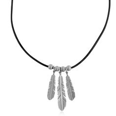 Add a little Southwest flair to your outfit of the day with this sterling silver and leather triple feather necklace from Southwest Spirit. Click on this JEWELRY & WATCHES GUIDE to learn about fit, styles, materials and more! Add a little Southwest flair to your outfit of the day with this sterling silver and leather triple feather necklace from Southwest Spirit. Click on this JEWELRY & WATCHES GUIDE to learn about fit, styles, materials and more! FEATURES Chain length: 17-20" adjustable Chain t Black Leather Necklace, Cloth Jewelry, Feather Necklace, Necklace Shop, American Southwest, Silver Feather, Feather Necklaces, Creating Jewelry, Jewelry Show