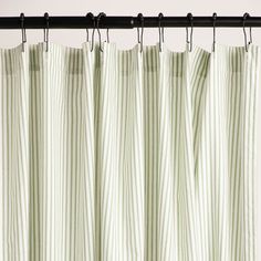 green ticking stripe shower curtain Green And White Shower Curtain, Ticking Stripe Shower Curtain, Sage Green Shower Curtain, Ticking Stripe Curtains, Shower Tub Combo, Ticking Stripe Fabric, Stripe Shower Curtain, Green Shower Curtains, The Carolinas