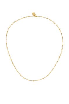 Chic Beaded Chain Necklaces For Gifts, Trendy Gold Beaded Chain Necklace, Trendy Gold Chain Necklace With Beaded Details, Elegant Beaded Chain Link Necklace, Elegant Beaded Link Chain Necklace, Elegant Oval Link Necklaces For Parties, Elegant Everyday Station Necklace With Delicate Chain, Classic Party Chain Necklace, Elegant Oval Link Necklace For Party