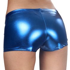 Material: 90% Polyester 10% Spandex Size L: Length: 7" Waist: 30" Stretch Blue Pants With Built-in Shorts, Blue Elastane Shorts, Blue Bottoms With Built-in Shorts, Fitted Blue Shorts, Blue Fitted Bottoms Short Length, Blue Fitted Short Leg Pants, Fitted Short Leg Blue Pants, Blue Fitted Shorts, Fitted Blue Hip-length Bottoms