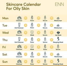 Skincare Calendar For Oily Skin, Hair Care Calendar, Skin Care Calendar, Skincare Recommendations, Face Female, Skincare For Oily Skin, Face Routine, Face Skin Care Routine, Skin Care Routine Order