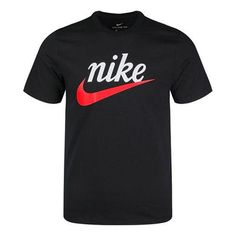 Men's Nike Sportswear Large Short Sleeve Black T-Shirt BV7679-010 Nike Moisture-wicking Sportswear T-shirt, Sports T-shirt With Logo Print, Nike Sportswear T-shirt With Letter Print, Nike Short Sleeve Gym T-shirt, Nike T-shirt With Logo For The Gym, Nike Gym T-shirt With Logo Print, Nike Moisture-wicking T-shirt For Sports Season, Nike Moisture-wicking T-shirt For Sports, Nike Sports Season Crew Neck T-shirt