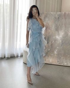 Elegant Layered Fashion Organza Dress Bridesmaid Simple Gown - Etsy Gold Organza Dress, Organza Bridesmaid Dress With Ruffles, Blue Organza Dress, Elegant Organza Ruffle Dress For Party, Elegant Spring Organza Ruffle Dress, Luxury Organza Dress With Ruffles, Floor-length Ruffled Organza Evening Dress, Organza Bridesmaid Dress, Organza Ruffle Dress