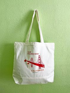 San Francisco Tote Bag | MadeItMikayla Urban Cotton Travel Bag, Urban Travel Canvas Bag, Urban Style Canvas Travel Bag, White Softback Canvas Bag For Travel, Urban Style Large Capacity Canvas Bags, White Canvas Travel Bag With Removable Pouch, Urban Canvas Travel Bag, White Canvas Bag With Removable Pouch For Travel, White Travel Shoulder Bag