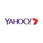 yahoo logo on a white background with the word yahoo in blue and red letters below it