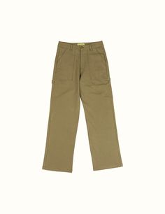 Our workwear pant in a loose fit, constructed of cotton with a little bit of stretch for added comfort. These pants have a longer Front Rise than normal so the Inseam starts a little lower than average All heights can comfortably wear the 30'' Inseam due to a scaling up Front Rise 98% Cotton / 2% Elastane Spandex Loose Fit Pre-Shrunk Pre-washed and will continue to get softer with future washes Back pocket woven label Wash cold with similar colors, dry on delicate setting Fits Loose In Hips / Le Everyday Solid Pants With Welt Pockets, Khaki Cotton Utility Jeans, Everyday Wide Leg Cotton Pants With Side Pockets, Everyday Cotton Wide Leg Pants With Side Pockets, Full Length Khaki Cotton Cargo Jeans, Straight Leg Cargo Pants With Hip Pockets, Khaki Straight Leg Bottoms For Everyday, Khaki Straight-leg Parachute Pants For Work, Everyday Straight Cargo Pants