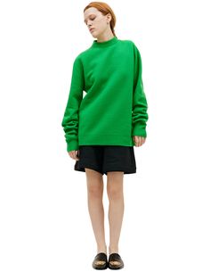 Jil sander green wool sweater material: 100% wool germany Green Wool Sweater, Sweater Material, Green Wool, Green Sweater, Jil Sander, Wool Sweater, Women Pullover, Sanders, Designer Outfits Woman