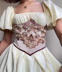 This floral vintage design detailed Underbust corset is handmade by me! 💐 It is adjustable from the back so it fits S-M sizes perfectly.  It bas baleen underwires in specific places so it holds still on you!  For any concerns and questions; Ig: Siennarte Fitted Overbust Corset Dress For Costume, Underbust Boned Bodice For Costume Party, Halloween Overbust Corset Dress With Boned Bodice, Costume Party Corset Belt With Fitted Bodice, Vintage Fitted Corset Dress For Halloween, Vintage Corset Dress For Costume With Fitted Bodice, Fitted Fairycore Corset Dress For Costume, Fairycore Fitted Corset Dress For Costume, Fitted Overbust Bodice For Costume