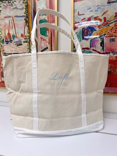 Your summer travel tote just got a whole lot cuter ;) Please pick between our four signature fonts! Embroidery is included in the price of the tote! Dimensions: 22.5x5.25x14.5inches CUSTOMIZATION, PLEASE READ: If Monogram Font please enter your initials in the order they should be monogrammed! Example: Kendall Leigh Beykirch is KBL (Last name in the center) + only pick one thread color! If colorblock please enter TWO initials MAXIMUM! + pick two thread colors If script or everyday font - please Fonts Embroidery, Boat Tote, Signature Fonts, Thread Colors, Monogram Fonts, Travel Tote, Custom Canvas, New Instagram, Summer Travel