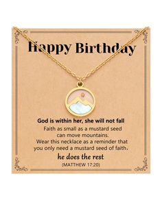 PRICES MAY VARY. 【Christian Birthday Gifts】-- Mustard Seed represents faith. Give her this inspiring birthday gift to remind her to keep her faith and trust in God when things get tough. "God is within her, she will not fall." 【Mustard Seed Necklace】-- The necklace is made of stainless steel, silver or gold plated. Lead-free, nickel-free, No rust, no fading, and hypoallergenic for sensitive skin. 【Adjustable Size】-- 18"+2" extendable rolo chain with lobster-claw clasp. The chain is exquisite, bo Christian Birthday Gifts For Women, Inspirational Gold Jewelry For Birthdays, Spiritual Pink Jewelry For Birthday, Personalized Inspirational Jewelry For Birthdays, Inspirational Personalized Jewelry For Birthday, Personalized Inspirational Jewelry For Birthday, Birthday And Mother's Day Necklace With Message Card, Mother's Day Birthday Necklace With Message Card, Birthday Gift Necklace With Message Card