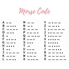 the morse code is shown in pink and black