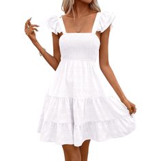 Tankaneo Womens 2023 Casual Summer Ruffle Dresses Square Neck Smocked Elastic Waist A-Line Layered Swing Flowy Mini Dress Product Details Size: X-Large Color: White Brand: No Brand Mpn: Does Not Apply Upc: Does Not Apply Ean: Does Not Apply * Package Dimensions : 11.8 X 9.8 X 0.75 Inches; 1.36 Pounds * Department : Womens * Date First Available : May 15, 2023 Tankaneo Womens 2023 Casual Summer Ruffle Dresses Square Neck Smocked Elastic Waist A-Line Layered Swing Flowy Mini Dress Product Details Simple Dresses For Teens, White Sun Dress, Walking Along The Beach, Ruffle Dresses, Flowy Summer Dresses, Elegant Mini Dress, White Sundress, Flowy Mini Dress, Mini Dress White