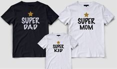 Super dad shirt Matching family t-shirts set Family matching | Etsy Kid Couples, Super Mom Shirt, Black Kids Fashion, Father Son Shirts, Matching Family T Shirts, Mom Dad Baby, Family T Shirts, Take Home Outfit, Super Dad