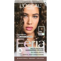 L'Oral Paris Feria hair color gives you cutting-edge, multi-faceted, shimmering color for vibrant, healthy-looking hair. Inspired at its core by fashion, Feria offers custom-blended, head-turning results. This shade is perfect for those looking for a light brown hair color. Feria's NEW Bonding Care Complex Conditioner helps repair strength of weak hair bonds, keeping hair strong & healthy-looking, for multi-dimensional color vibrancy. Size: 1.  Color: Multicolor. Feria Hair Color, Light Brown Hair Color, Hair Inspired, Weak Hair, Stronger Hair, Dimensional Color, Hair Color Light Brown, Multi Dimensional, Deep Conditioning