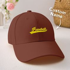 These personalized team caps are perfect for game day and make for a great gift idea for teammates and sports fans alike. Made with high-quality materials, they can be customized with name for a unique touch. Show off your team spirit and support with these stylish and practical caps. Material: Polyester Size: 23*13*16cm Sports Fan Fitted Baseball Cap For Sports Events, Customizable Flat Bill Baseball Cap For Sports, Baseball Season Hats With Letter Print For Sports Events, Baseball Cap For Sports Events During Baseball Season, Dad Hat For Sports Events During Baseball Season, Customizable Casual Baseball Cap For Sports Events, Customizable Casual Baseball Cap For Sports, Sporty Dad Hat With Letter Print For Sports Events, Red Hats With Letter Print For Sports Events