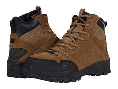 5.11 Tactical Cable Hiker Carbontac CST - Men's Boots : Dark Coyote : For the toughest work days, feel confident in the 5.11 Tactical Cable Hiker Carbontac CST SKU 9519795. These super-lightweight boots are stacked with high-tech materials for maximum protection, performance, and comfort. They feature CSA Z195-14 for grade 1 toe protection and electric shock resistance. The boots boast a metal free upper, an Ortholite X-40 footbed for lasting comfort, while the Speed URBAN outsole provides slip Tactical Brown Hiking Boots, Brown Combat Style Hiking Boots, Tactical Brown Hiking Boots For Outdoor Activities, Tactical Brown Work Boots For Outdoor, Brown Tactical Work Boots For Outdoor Work, Brown Tactical Hiking Boots For Outdoor Activities, Brown Tactical Hiking Boots For Outdoor, Tactical Impact Resistant Work Boots For Adventure, Tactical Impact-resistant Work Boots For Adventure