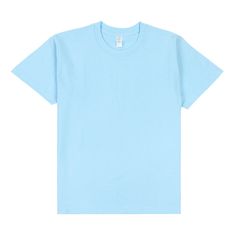 Olivia Mark - Cotton Heavyweight Solid Color Pure Cotton Crew neck Short Sleeve T-shirt by Amikajia Light Blue Pre-shrunk Cotton T-shirt, Light Blue Relaxed Fit Pre-shrunk T-shirt, Basic Light Blue Plain T-shirt, Basic Blue Pre-shrunk T-shirt, Light Blue Short Sleeve Pre-shrunk Shirt, Light Blue Cotton T-shirt, Basic Solid Pre-shrunk T-shirt, Basic Light Blue Cotton T-shirt, Light Blue Cotton Crew Neck T-shirt