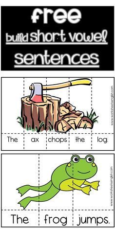 the frog jumps and free build short - word sentences