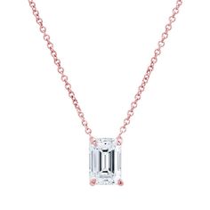 Emerald Cut Diamond Solitaire Pendant Necklace Diamond Solitaire Pendant, Honest Beauty, Solitaire Pendant Necklace, Diamond Solitaire Necklace, Solitaire Necklaces, Emerald Cut Diamond, Diamond Necklaces, Solitaire Pendant, Emerald Cut Diamonds