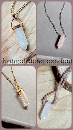 Necklace with natural quartz stone pendant. The stone pendant has the shape of a arrowhead with sharpened ends. The necklace is made of golden stainless chain. Minimalist Gemstone Pendant Crystal Necklace, Minimalist Mineral Crystal Pendant Necklaces, Minimalist Mineral Crystal Pendant Necklace, Handmade Minimalist Mineral Crystal Necklaces, Minimalist Raw Stone Crystal Necklaces For Healing, Handmade Minimalist Crystal Necklace, Minimalist Crystal Necklace With Natural Stones As Gift, Minimalist Raw Stone Crystal Necklace For Healing, Handmade Minimalist Mineral Crystal Necklace