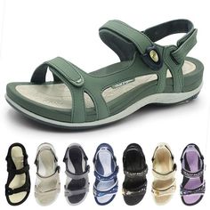 PRICES MAY VARY. Ergonomic sole provides cushioning & flexibility with support. Contoured bedding for lite arch support. Shock-absorbing. Strap Sandals: Easy on/off SNAP LOCK magnetic closure, stainless steel coated, rustproof, safe & secure. Adjustable toe, arch & heel straps for best fit & comfort. Convertible heel strap to wear as slide sandals. Slip-on Slides:: Adjustable straps. Great for outdoor activities or wear as indoor slippers Waterproof. Quick Dry. Machine washable. BPA free. Slip-r Best Walking Sandals, Comfortable Leather Sandals, Water Sandals, Snap Lock, Walking Sandals, Slides Sandals, Cute Sandals, Sport Sandals, Leather Shoes Woman