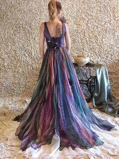 Multicolor Sleeveless Gown For Wedding, Flowy Floor-length Gown Dress, Flowy Floor-length Dress Gown, Flowy Floor-length Gown, Multicolor Sleeveless Wedding Dress, Purple Flowy Dress For Wedding, Multicolor Bohemian Floor-length Gown, Bohemian Multicolor Floor-length Gown, Multicolor Evening Gown With Fitted Bodice