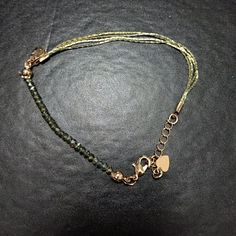 Pretty Gold Fashion Bracelet With Bluish-Green Accents. James Avery Bracelet, Rustic Cuff Bracelets, Green Beaded Bracelets, Pearl Bangle, Floral Bracelet, Silver Anklets, Bluish Green, Glass Beaded Bracelets, Gold Bracelet Chain