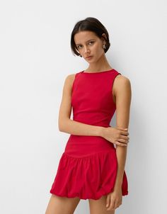 Balloon mini dress - Dresses - Women | Bershka