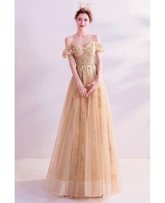 Gold Tulle, Grace Love, Wedding Store, Wedding Rentals, Wedding Boutique, Champagne Gold, Prom Party Dresses, Custom Dresses, Shoulder Sleeve