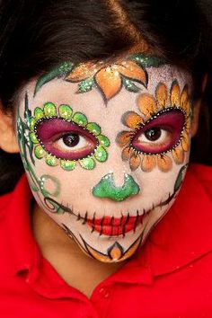 Color Me Face Painting - Flower Sugar skull Face Painting, Color Me, Face Paint, Paint, Halloween, Flowers, Color