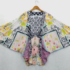 New! Saachi Kimono Women One Size Floral Aztec Shrug Cover Up Jacket Anthropologie was just added to eBay. Check it out! #eBay #eBaySeller Patchwork Long Sleeve Kimono For The Beach, Long Sleeve Patchwork Kimono For The Beach, Spring Outerwear With Patchwork And Kimono Sleeves, Oversized Bohemian Floral Print Outerwear, Printed Long Sleeve Summer Outerwear, Oversized Bohemian Outerwear With Floral Print, Bohemian Long Sleeve Floral Print Outerwear, Patterned Long Sleeve Spring Outerwear, Oversized Printed Spring Outerwear