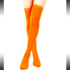 Women's Orange Over-The-Knee Casual Socks Size 36-39 Nwt Thigh Socks, Orange Socks, 2024 Halloween, Neon Outfits, Last Minute Halloween Costumes, Mouth Guard, Casual Socks, Bright Orange, Thigh Highs