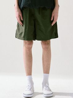 This is a casual and comfortable shorts that are made out of high quality nylon 100% fabric. With design detail of mesh lining for high air permeability, adjustable string on the waistband, and side vents, you can style it for casual and trendy outfit. - Side vents detail- Double stitches overall- Zipper pocket on the back- Mesh lining for high air permeability Functional Outdoor Shorts With Drawstring, Functional Green Nylon Bottoms, Functional Khaki Nylon Bottoms, Spring Nylon Drawstring Shorts, Green Nylon Athletic Shorts Short Leg, Khaki Nylon Shorts, Nylon Swim Trunks Relaxed Fit For Outdoor, Khaki Nylon Shorts With Pockets, Sporty Khaki Shorts With Elastic Waistband