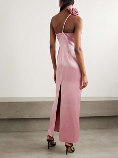 Luxury Silk Slip Dress, Luxury Fitted Satin Dress, Elegant Pink Slip Dress For Evening, Elegant Pink Evening Slip Dress, Luxury Evening Dress With Straight Neckline, Luxury Satin Dress For Wedding, Luxury Summer Evening Slip Dress, Luxury Satin Maxi Dress For Dinner, Luxury Satin Slip Dress For Formal Occasions