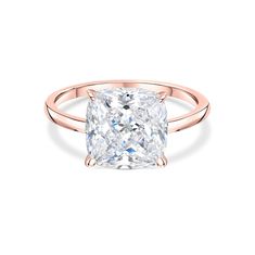 a cushion cut diamond engagement ring in rose gold