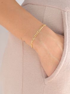 14k Gold-Filled Figaro Chain Sizing Guide: Click Here *Allow 3-5 business days for production before shipping as all of our pieces handmade* Gold Bracelet With Figaro Chain, Adjustable Gold Figaro Chain Bracelet, 14k Gold Figaro Chain Bracelet, Classic Gold Plated Figaro Chain Bracelet, Gold-plated Figaro Chain Bracelet, Figaro Bracelet, Figaro Chains, Figaro Chain, Timeless Jewelry