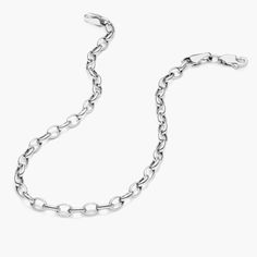 14K White Gold 3.2mm Oval Rolo Chain Bracelet - 7 inches Jewelry Photoshoot, White Gold Jewelry, Rolo Chain, Chain Bracelet, Precious Metals, Ring Sets, Loose Diamonds, Classic Style, Chain Necklace