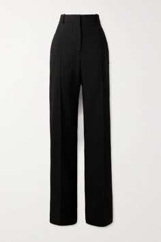 Faultless cuts and careful precision lay the foundation of Alexander McQueen's tailoring, so you can always expect top-quality pieces that fit impeccably. These pants have been made in Italy from black wool and have a high-rise waist that falls to pressed, straight legs. Team them with one of the label's blazers for the office or evenings out. High Rise Black Pants, Black Formal Pants Women Classy, High Waist Office Pants, Tailoring Pants Women, Black Pants High Waisted, Black Dress Pants For Women, High Waisted Office Pants, Black Pants Business Outfit, Black Pants Women Classy