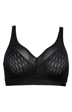 This lightweight yet powerful bra is designed to lift the bustline up to one inch while a wire-free band contours to your body so it never pinches or restrains. 55% nylon, 45% spandex Hand wash, line dry Imported Black Push-up Sports Bra With Removable Pads, Supportive Black Sports Bra With Removable Pads, Push-up Black Sports Bra With Removable Pads, Black Workout Nursing Bra With Removable Pads, Black Underwire Sports Bra With Padded Cups, Seamless Underwire Black Sports Bra, Black Underwire Nursing Bra With Medium Bust Support, Fitted Underwire Black Sports Bra, Fitted Black Underwire Sports Bra