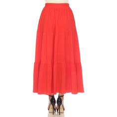 Elevate your fashion game with this flowy and effortlessly chic skirt. This maxi skirt from White Mark boasts a pleated design that adds texture, movement, and a touch of sophistication to your look. Dress it up or down as this skirt is incredibly versatile. Pair it with a tucked in blouse and heels for a sophisticated look or go for a more relaxed vibe with a tucked in tee and sandals and pair it with a jacket on chilly days. It’s perfect for various occasions and style preferences. Pleated Chiffon Tiered Maxi Skirt, Flowy Solid Color Gathered Skirt, Flowy Solid Color Gathered Skirt Bottoms, Flowy Gathered Skirt In Solid Color, Summer Pleated Maxi Length Bottoms, Chic Solid Color Gathered Maxi Skirt, Summer Pleated Maxi Bottoms, Summer Maxi Length Pleated Bottoms, Spring Maxi Skirt With Gathered Detail