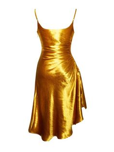 Indulge in luxury with the Hennessy Gold Satin Dress. Made from duchess satin, this dress boasts an ultra-luxe feel that will make you feel like royalty. The hidden side zipper ensures a smooth silhouette while you dance the night away. Perfect for a glamorous night on the town, pair with your favorite heels for a truly breathtaking look. Cute Rave Outfits, Gold Satin Dress, Glowing Effect, Duchess Satin, Pure Honey, Skin Glowing, Gold Satin, Natural Curves, Hot Outfits