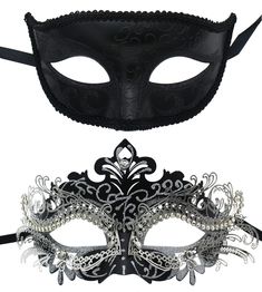 PRICES MAY VARY. Couple's masks: Well-made with intricate design, sexy and mysterious Men's mask: Color: Black; Size:17x10cm(6.7x3.9in) ; Light and comfortable to wear. Women's mask: Color: Black; Size: 18x15cm(7.0x5.9in); Ribbon length: about 42cm (16.5in) for each side B07NMT6DNZ Build intrigue around your hidden identity with this elegant lace mask, Size: One size fits all, Includes adjustable ribbon straps for an all-day comfortable fit,Suitable for any adult Description
 These items are cou Couples Masquerade Masks, Mask Ball, Hidden Identity, Plastic Mask, Metal Mask, Halloween Costume Mask, Female Mask, Party Mask, Costume Ball