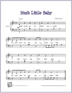 hush little baby sheet music for piano