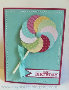 a birthday card with a lollipop on it