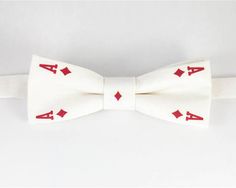 Gambler Bow tie, Mens Bowtie, Ace Bowtie, Unique Bow Ties, Poker BowTie, Cards BowTie, Bow tie Ace, Gambler gift, Poker gift, Cards gift Classic White Bow As Gift, Dapper White Ties For Black Tie Events, White Dapper Ties For Black Tie Events, Dapper White Tie For Black Tie Events, White Satin Bow Standard Tie, White Standard Tie For Suit As A Gift, Dapper White Bow Tie For Party, White Dapper Bow Tie For Party, White Adjustable Bow Tie For Black Tie Occasions