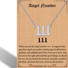 PRICES MAY VARY. 🎁【High-Quality Materials, Adjustable Length】:RWQIAN angel number necklace is made from stainless steel and plated in 18K gold, non tarnish, nickle free, and hypoallergenic. It will not turn your skin green and is shower friendly. The angel number necklace length is adjustable with lobster clasp for easy wearing. 🎁【Angel Number Necklace 111】:The spiritual self is awakening, and this is the angel that is drawing your attention. At this time, you should pursue intuition and curio 111 222 333 444 555, Staple Necklace, Angel Number Necklace, Number Necklace, Choker Chain, Great Gifts For Women, Angel Number, Jewelry Necklace, Necklace Length