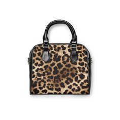 This personalized shoulder bag is all about custom style and practicality that is long-lasting. Featuring a single zippered top closure as well as a removable, adjustable fabric shoulder strap, it can double as a stylish handbag that is perfect for any & all occasions.  .: 100% high-grade PU leather .: Polyester lining .: Black handles .: Removable and adjustable PU leather shoulder strap .: One size .: Double-sided printImage by [dicklaurent / Shutterstock] Brown Shoulder Bag With Animal Design For Daily Use, Brown Animal Design Shoulder Bag For Daily Use, Animal Design Shoulder Bag For Daily Use, Top Handle Bags In Leopard Print, Leopard Print Travel Bag With Animal Design, Black Shoulder Bag With Animal Design, Black Animal Design Satchel Bag, Black Animal Design Shoulder Bag, Leopard Print Bag With Double Top Carry Handle