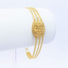 "~ Welcome to our ETSY shop: 22K Gold Beauty ~ Please check the video of this ornament (set video quality to 1080p): https://youtu.be/pcdPUeYckgI Thank you for watching: GOLDSHINE 22K Solid Yellow Gold Women Bracelet 6.5\"-7.5\" Genuine Hallmarked 916 SPECIFICATIONS - Brand: \"GoldShine - Treasure For Generations\" - Size: 6.5\" (16.5cm) to 7.5\" (19cm) adjustable. Width at center 0.72\" (1.83cm), band's width towards end is about 6mm - Style: Chain / Link - Clasp: Hook style (6 loops for adjust Gold Women Bracelet, Set Video, 22k Gold Jewelry, Gold Beauty, Bracelets Gold, Gold Ornaments, Women Bracelet, Yellow Gold Bracelet, Gorgeous Jewelry