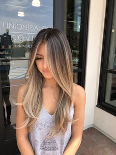 Straight Balayage Hair Blonde, Blonde Balayage On Black Hair, Balayage On Black Hair, Balayage Straight, Ombre Hair Blonde, Balayage Hair Dark, Hair Dark